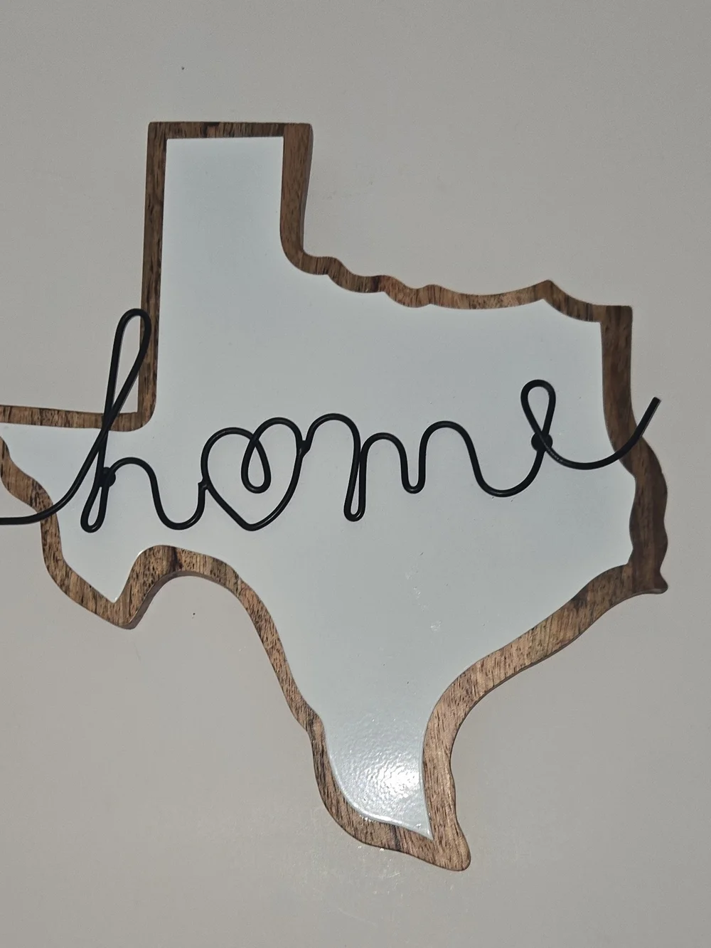 White and Wood Texas 'home' Wall Decor